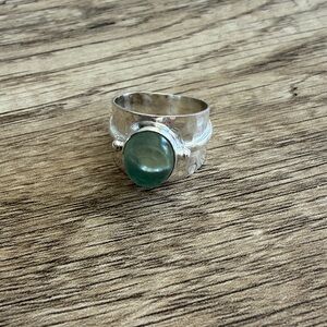 Aquamarine in sterling silver ring